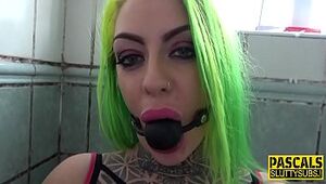 Ball-gagged domination & submission mega-bitch analized