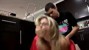 Youthfull Son-in-law Pummels his Super-steamy Mommy in the Kitchen