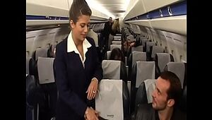Enthralling dark-haired air-hostess Alyson Ray proposed passenger to boink her delicious culo after  scheduled flight