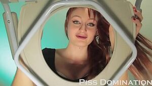 Stellar ginger-haired Violet Monroe gives an outstanding blow-job and makes you observe then urinates on your face her abased wc sub